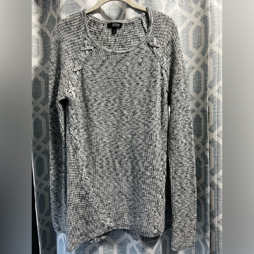 a.n.a Black and White Crew Neck Sweater